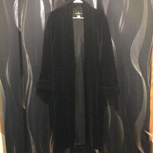 Vintage Black Velvet Evening Coat